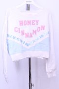 Honey Cinnamon / もこもこロゴショートスウェット  シロ×サックス O-25-12-18-2036-LO-TO-IG-OS