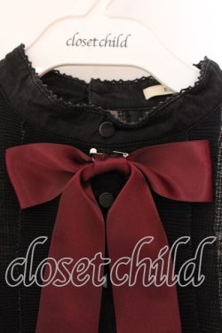 画像2: EATME / プリーツフリルバイカラータイトワンピース  チェック×クロ O-25-12-18-012-LO-OP-IG-OS