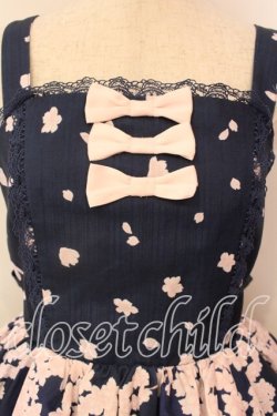 画像2: axes femme kawaii / 桜柄ジャンパースカート M ネイビー O-25-12-18-002-AX-OP-OW-OS