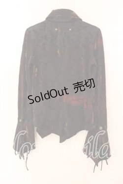 画像3: Ozz On / ローズフロッキーストレッチブラウス  ブラウン×レッド系 O-25-12-18-017-OO-BL-IG-OS