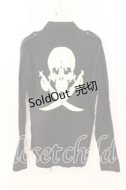 画像1: BPN FOR MEN / バックスカルガーゼブラウス Ｍ ブラック O-25-12-18-018-GO-BL-IG-OS