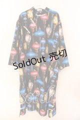 Drug Honey / 中華提灯柄チャイナワンピース  ブラック×マルチ O-25-12-18-020-PU-OP-IG-OS