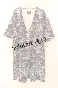 Drug Honey / 臓器ミイラ柄カシュクールカーディガン  ブラック O-25-12-18-021-PU-TO-IG-OS