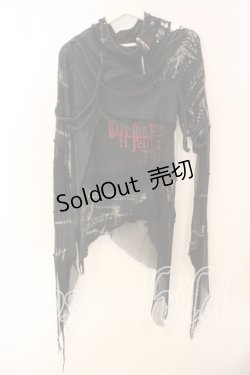 画像1: DARK RED  RUM / 異素材ダメージカットソー  ブラック O-25-12-18-023-HN-TO-IG-OS
