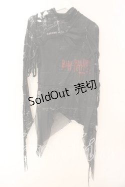 画像4: DARK RED  RUM / 異素材ダメージカットソー  ブラック O-25-12-18-023-HN-TO-IG-OS