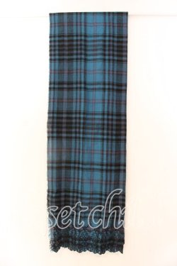 画像2: axes femme / スカラップ刺繍ストール  ブルー O-25-12-18-028-AX-ZA-IG-ZT1219Z