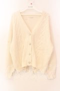 axes femme / バックリボンニットカーデ  アイボリー O-25-12-18-031-AX-TO-IG-OS
