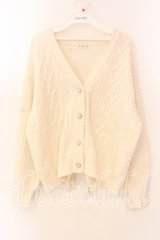 axes femme / バックリボンニットカーデ  アイボリー O-25-12-18-031-AX-TO-IG-OS