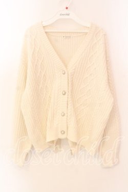 画像1: axes femme / バックリボンニットカーデ  アイボリー O-25-12-18-031-AX-TO-IG-OS