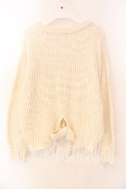 画像2: axes femme / バックリボンニットカーデ  アイボリー O-25-12-18-031-AX-TO-IG-OS