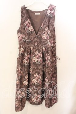 画像1: axes femme / クラシックローズ柄ジャンスカ F ブラウン O-25-12-19-001-AX-OP-OW-OS