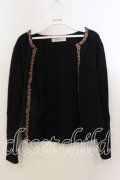 KANEKO ISAO / 花刺繍使いラメ入カーディガン  クロ O-25-12-19-032-EL-TO-OW-OS