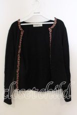 画像1: KANEKO ISAO / 花刺繍使いラメ入カーディガン  クロ O-25-12-19-032-EL-TO-OW-ZT558 (1)