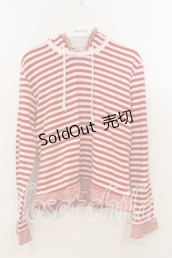 画像1: WONDERFUL WORLD / フード付きボーダーカットソー  アカ O-25-12-19-034-LO-TO-OW-ZT558