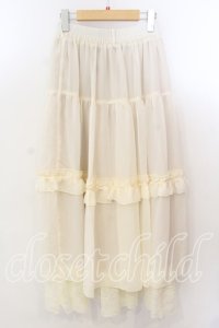 axes femme / 裾レースティアードスカート F キナリ O-25-12-19-004-AX-SK-OW-OS
