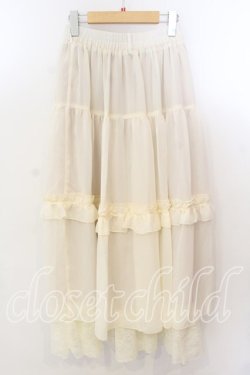 画像1: axes femme / 裾レースティアードスカート F キナリ O-25-12-19-004-AX-SK-OW-OS