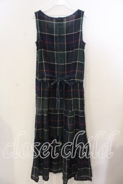 画像2: WONDERFUL WORLD / 裾ピコフリル使いチェックジャンパースカート  グリーン O-25-12-19-036-LO-OP-OW-OS