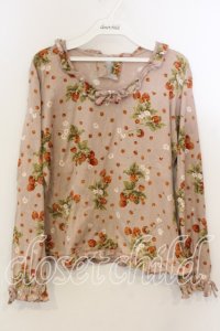 WONDERFUL WORLD / いちご柄カットソー  ピンク O-25-12-19-040-LO-TO-OW-OS