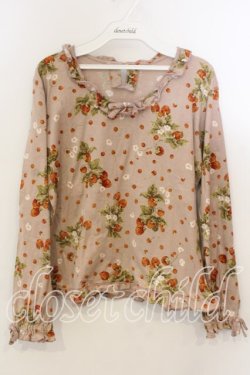 画像1: WONDERFUL WORLD / いちご柄カットソー  ピンク O-25-12-19-040-LO-TO-OW-OS