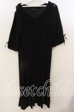 画像1: INGEBORG / 切替ニットワンピース  クロ O-25-12-19-041-LO-TO-OW-OS