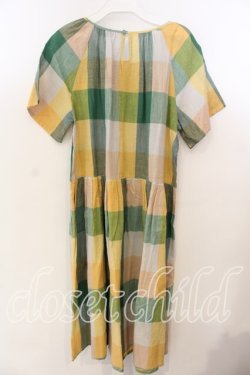 画像3: PINK HOUSE / Pワッペン使いブロックチェックワンピース  グリーン系 O-25-12-19-043-LO-OP-OW-OS