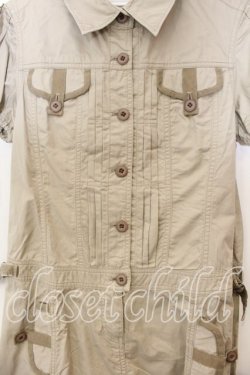 画像2: PINK HOUSE / 布テープ配色ワンピース  カーキベージュ O-25-12-19-044-LO-OP-OW-OS