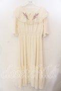 an another angelus / グラジオラス刺繍楊柳シフォンワンピース F アイボリー O-25-12-19-005-CA-OP-OW-OS