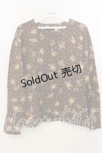 WONDERFUL WORLD / 花柄カットソー  ブラウン O-25-12-19-046-LO-TO-OW-OS