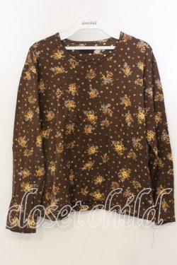 画像1: WONDERFUL WORLD / 花柄カットソー  ブラウン O-25-12-19-046-LO-TO-OW-OS