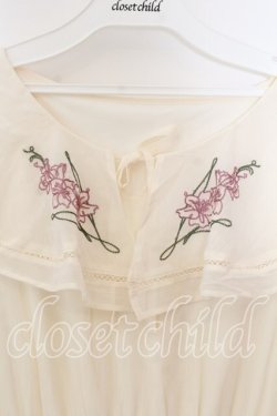 画像2: an another angelus / グラジオラス刺繍楊柳シフォンワンピース F アイボリー O-25-12-19-005-CA-OP-OW-OS