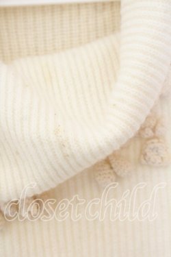 画像2: KANEKO ISAO / フラワーモチーフ使いタートルニット  アイボリー O-25-12-19-050-EL-TO-OW-OS