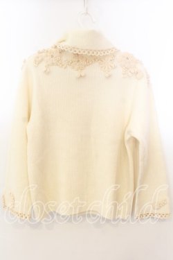 画像3: KANEKO ISAO / フラワーモチーフ使いタートルニット  アイボリー O-25-12-19-050-EL-TO-OW-OS