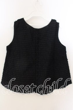 画像3: KANEKO ISAO / ピコフリル段々ノースリーブブラウス  クロ O-25-12-19-051-EL-TO-OW-OS