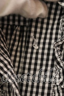 画像2: PINK HOUSE / ピコフリル使いギンガムチェックシャツワンピース  クロ O-25-12-19-055-LO-OP-OW-OS