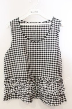 画像1: WONDERFUL WORLD / 裾フリル使いノースリーブブラウス  クロ O-25-12-19-056-LO-BL-OW-OS