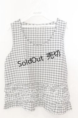 画像1: WONDERFUL WORLD / 裾フリル使いノースリーブブラウス  クロ O-25-12-19-056-LO-BL-OW-ZT490