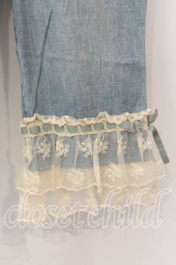 画像2: PINK HOUSE / 裾レースデニムパンツ M ブルー O-25-12-19-060-LO-PA-OW-OS
