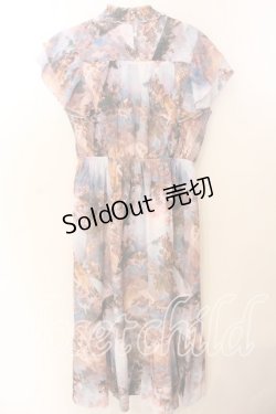 画像3: axes femme Nostalgie / 天使柄シャーリングワンピース F ブルー系 O-25-12-19-006-LO-OP-OW-OS
