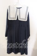 FLC / 皆方由衣さんコラボ/セーラーカラーワンピース 3L ネイビー O-25-12-19-065-0-OP-OW-OS