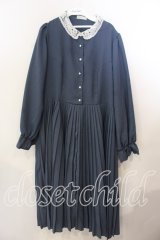 m petit by misako / AM*レースエリプリーツワンピース 3L アオ O-25-12-19-066-LO-OP-OW-OS