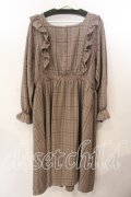 m petit by misako / チェックワンピース 4L ブラウン O-25-12-19-069-LO-OP-OW-OS