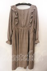 画像1: m petit by misako / チェックワンピース 4L ブラウン O-25-12-19-069-LO-OP-OW-ZT579 (1)
