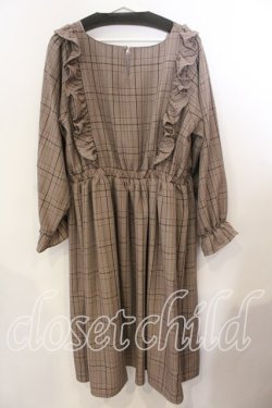 画像2: m petit by misako / チェックワンピース 4L ブラウン O-25-12-19-069-LO-OP-OW-OS