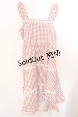 画像1: Cherirulu Chocola / ギンガムチェックジャンパースカート LL アカ O-25-12-19-070-0-OP-OW-OS
