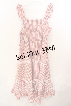画像2: Cherirulu Chocola / ギンガムチェックジャンパースカート LL アカ O-25-12-19-070-0-OP-OW-OS