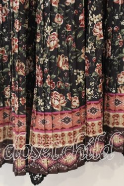 画像2: axes femme NOSTALGIE / パネル柄プリーツスカート M クロ O-25-12-19-008-AX-SK-OW-OS