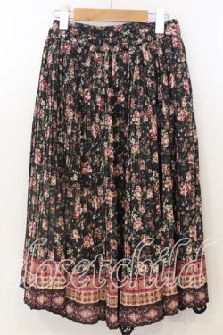 画像3: axes femme NOSTALGIE / パネル柄プリーツスカート M クロ O-25-12-19-008-AX-SK-OW-OS