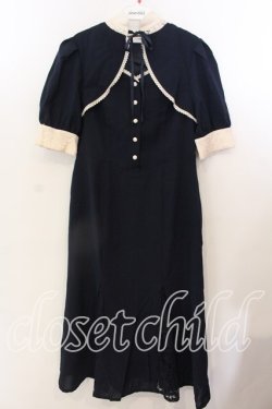 画像1: an another angelus / レース使いフロント開きマーメイドワンピース F ネイビー O-25-12-19-009-CA-OP-OW-OS