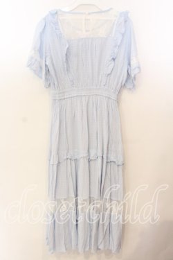 画像4: axes femme POETIQUE / フラワー刺繍ピナフォアワンピース M サックス O-25-12-19-011-AX-OP-OW-OS