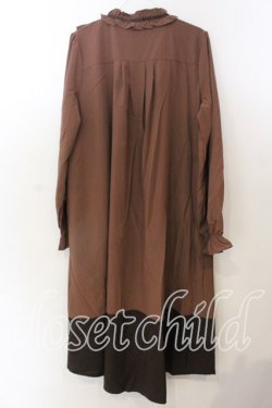 画像3: axes femme / 巻きバラ付フリルワンピース F ブラウン O-25-12-19-014-AX-OP-OW-OS